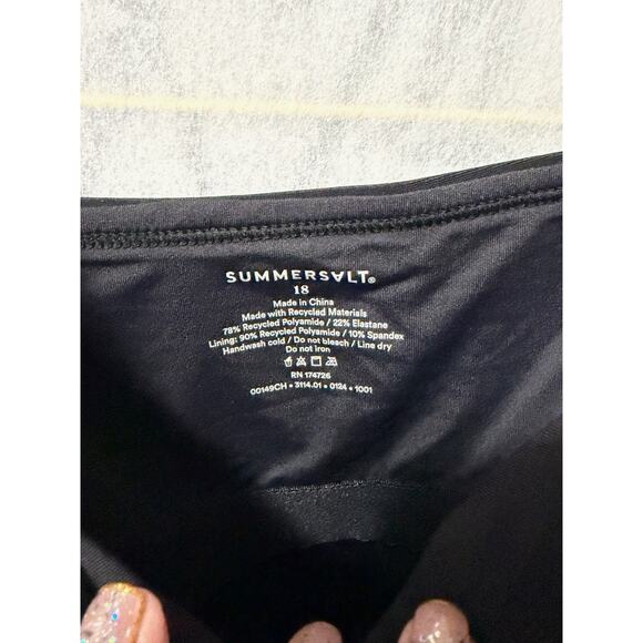 Summersalt NWT Cinched Square Neck Tankini Top 18 Black Ruched Plus Size - Picture 7 of 10